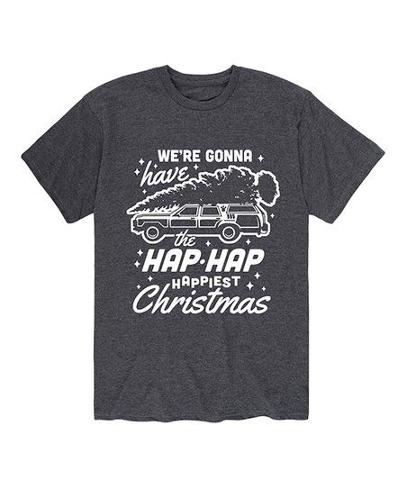 Heather Charcoal 'The Hap-Hap Happiest Christmas' Tee - Men | Zulily