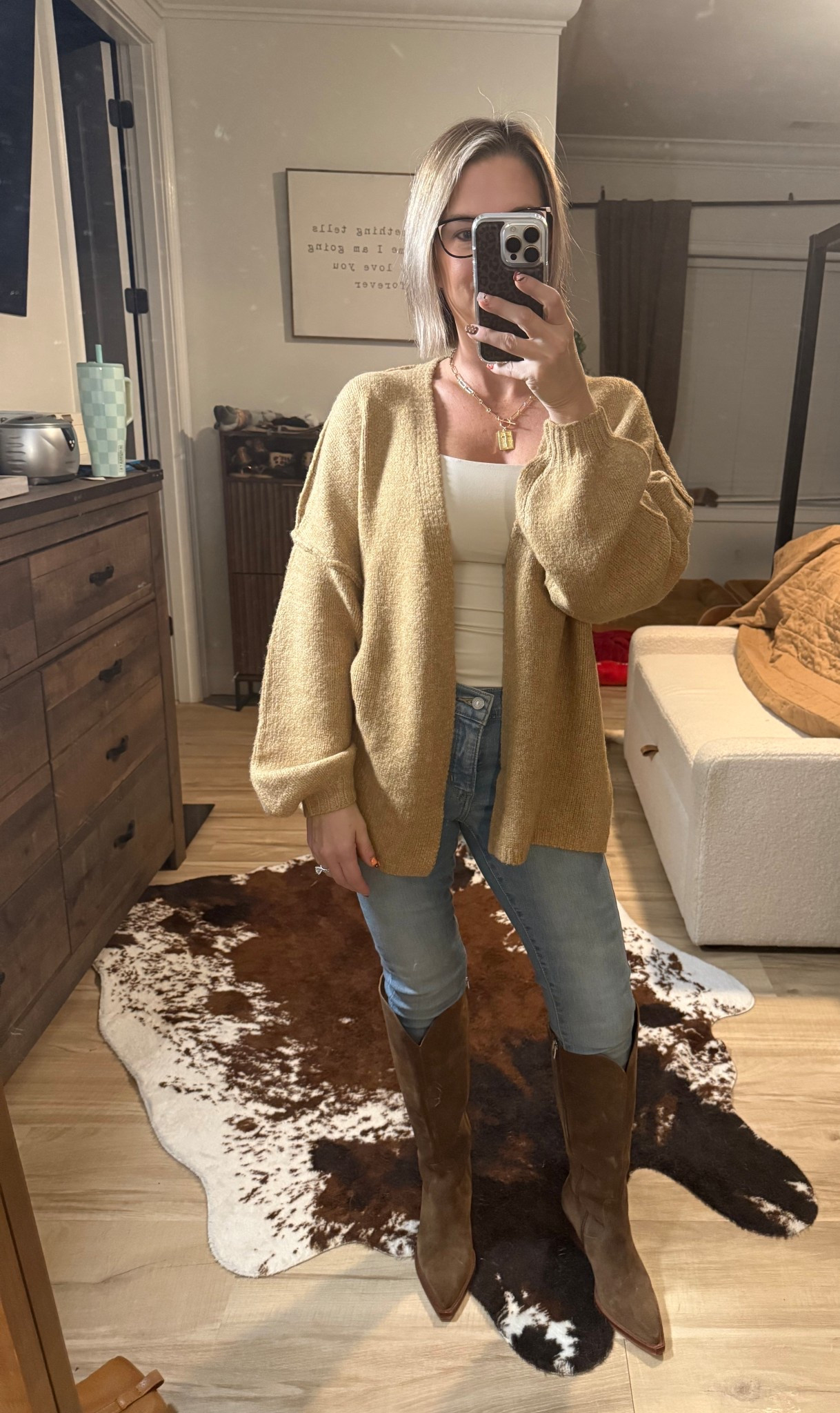 Sweater small
Jeans 26
Boots tts 

#LTKOver40 #LTKPetite #LTKStyleTip