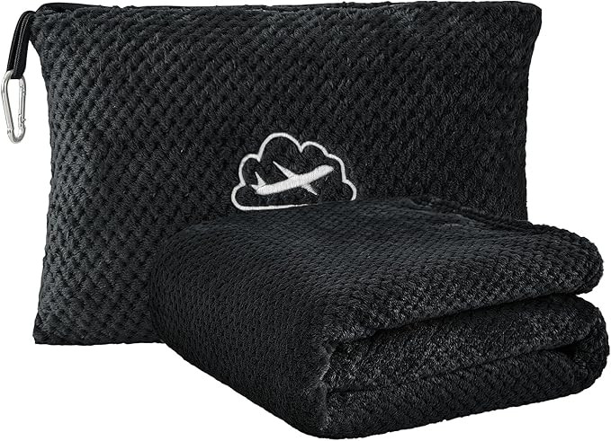 BEDELITE Travel Blanket Airplane Compact with Bag, Portable and Packable 2 in 1 Jacquard Travel P... | Amazon (US)