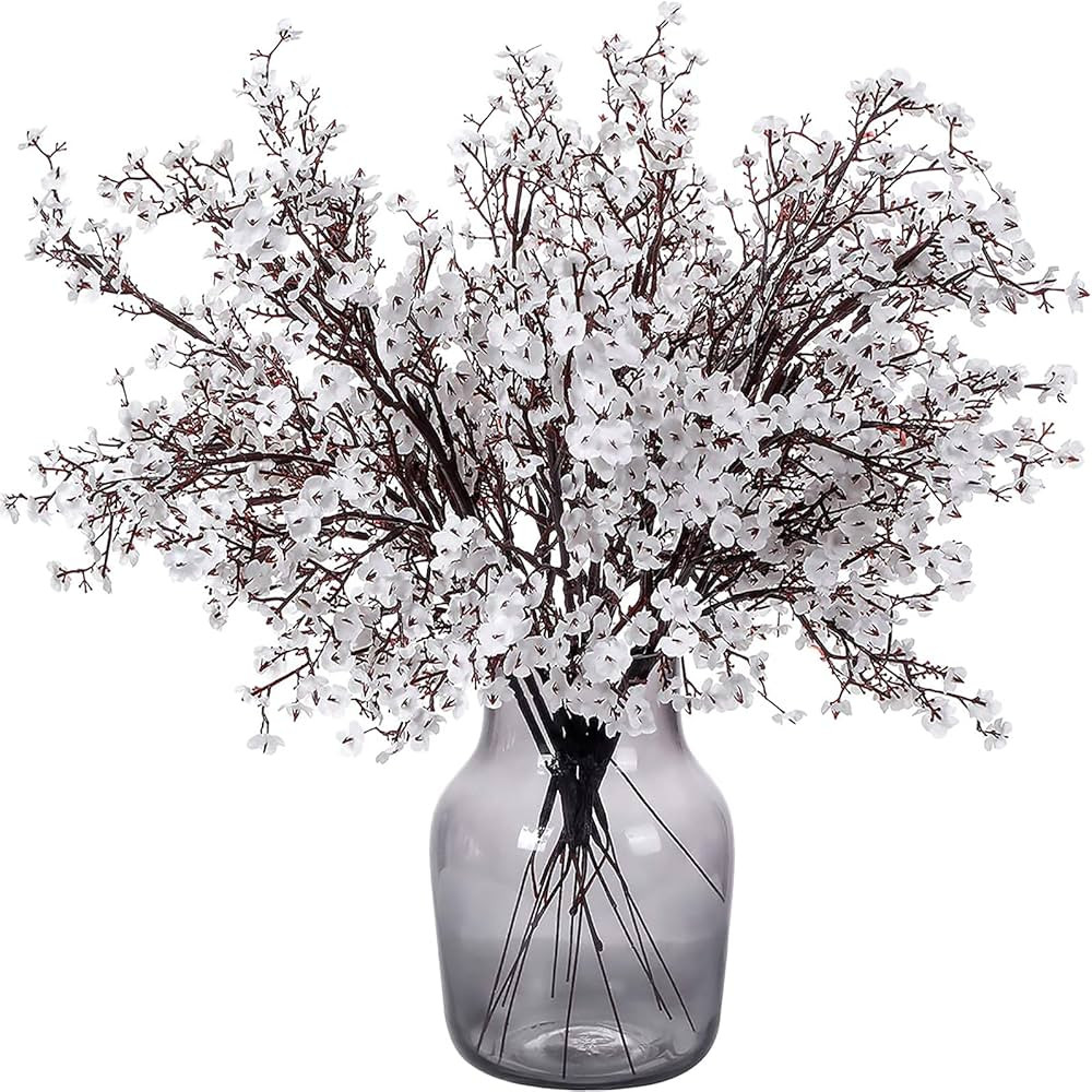 Momkids 15 Pcs Babys Breath Artificial Flowers Bulk Faux Silk Flower Gypsophila Bouquet Winter Re... | Amazon (US)