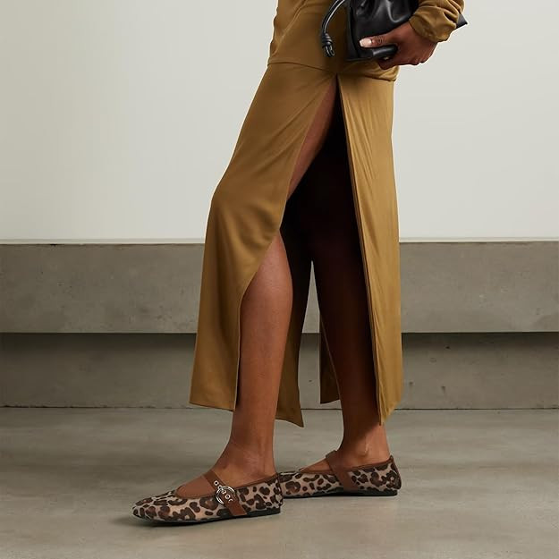 Dsevht Mary Jane Ballet Flats for Women Slip On Round Toe Bling Ballerina Shoes Buckle Strap Casu... | Amazon (US)