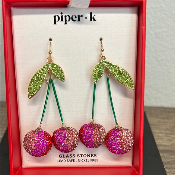 Piper K Rhinestone 🍒 Cherry Earrings ✨ | Poshmark