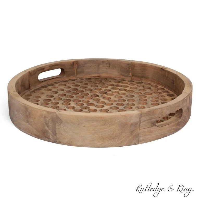 Rutledge & King Brighton Serving Tray - Ottoman Tray/Decorative Tray - Coffee Table Tray/Round Wo... | Walmart (US)