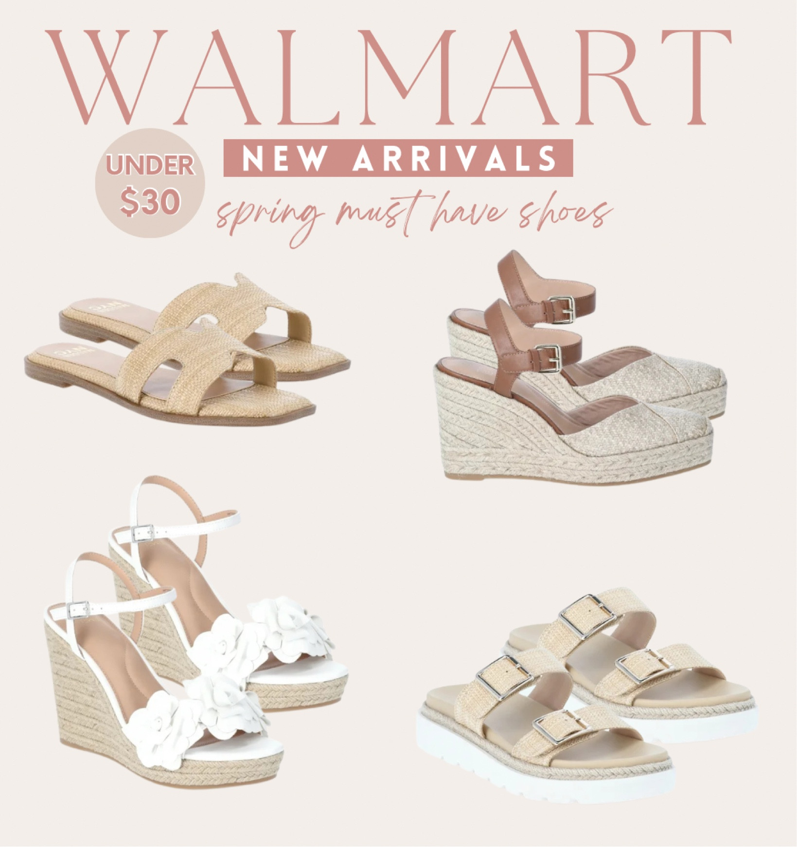 Walmart spring shoe must haves // Walmart sandals // #walmart #walmartfashion #walmartfinds #walmartstyle #spring #springfashion #springstyle #shoes #sandals #flats #maryjanes #espadrille #spring2025 #newarrivals

#LTKSeasonal #LTKShoeCrush #LTKFindsUnder50
