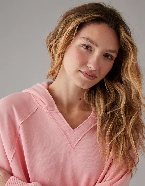 AE Big Hug Oversized Notch Neck Hoodie | American Eagle Outfitters (US & CA)