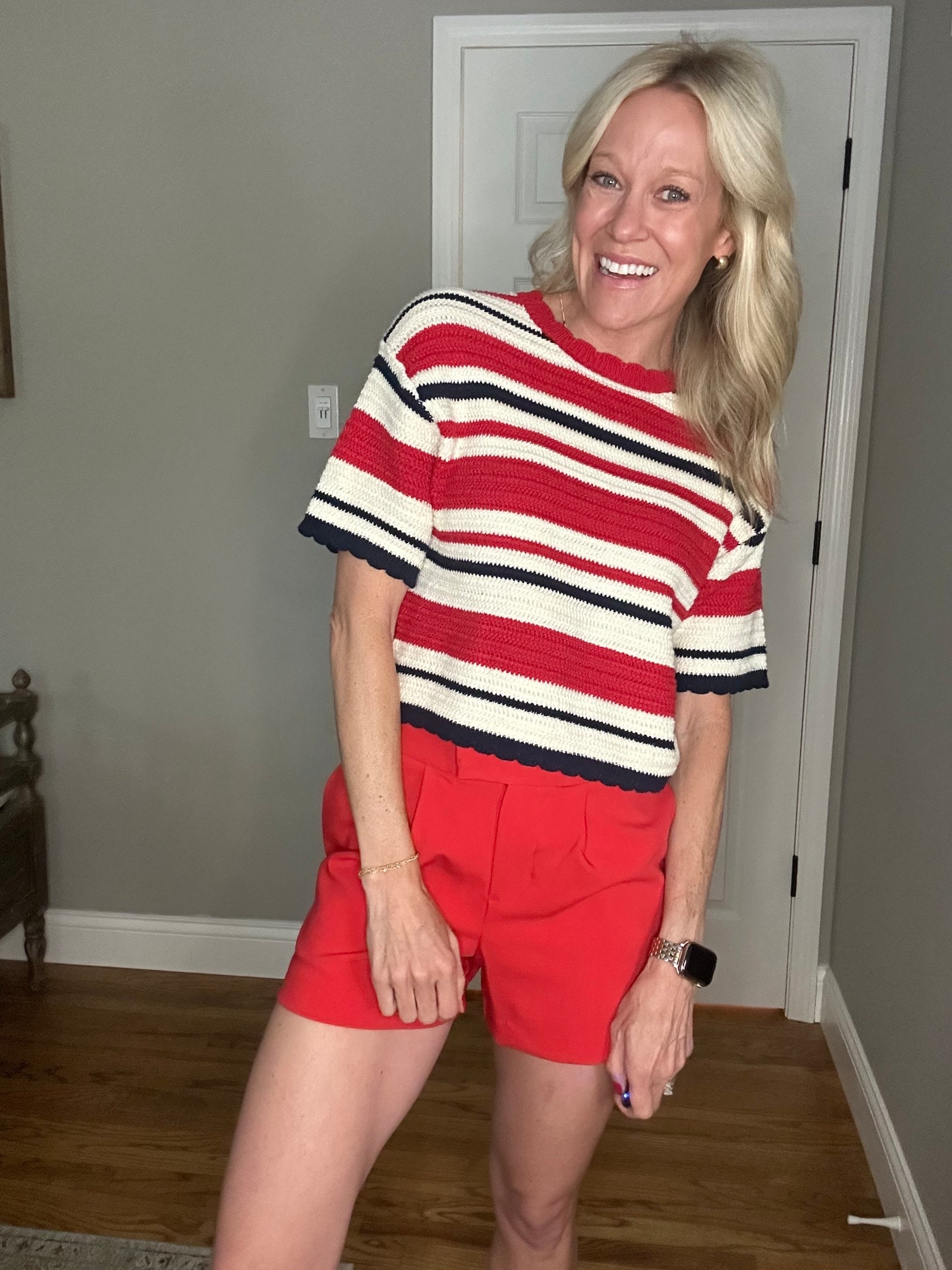 The perfect top for all the patriotic holidays! Also 30% off today! @target #targetfinds #targetstyle 

Top- small
Shorts- size 2 
