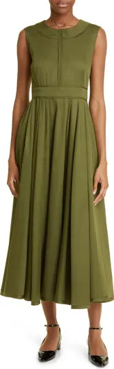Alice Pleated A-Line Cotton Dress | Nordstrom