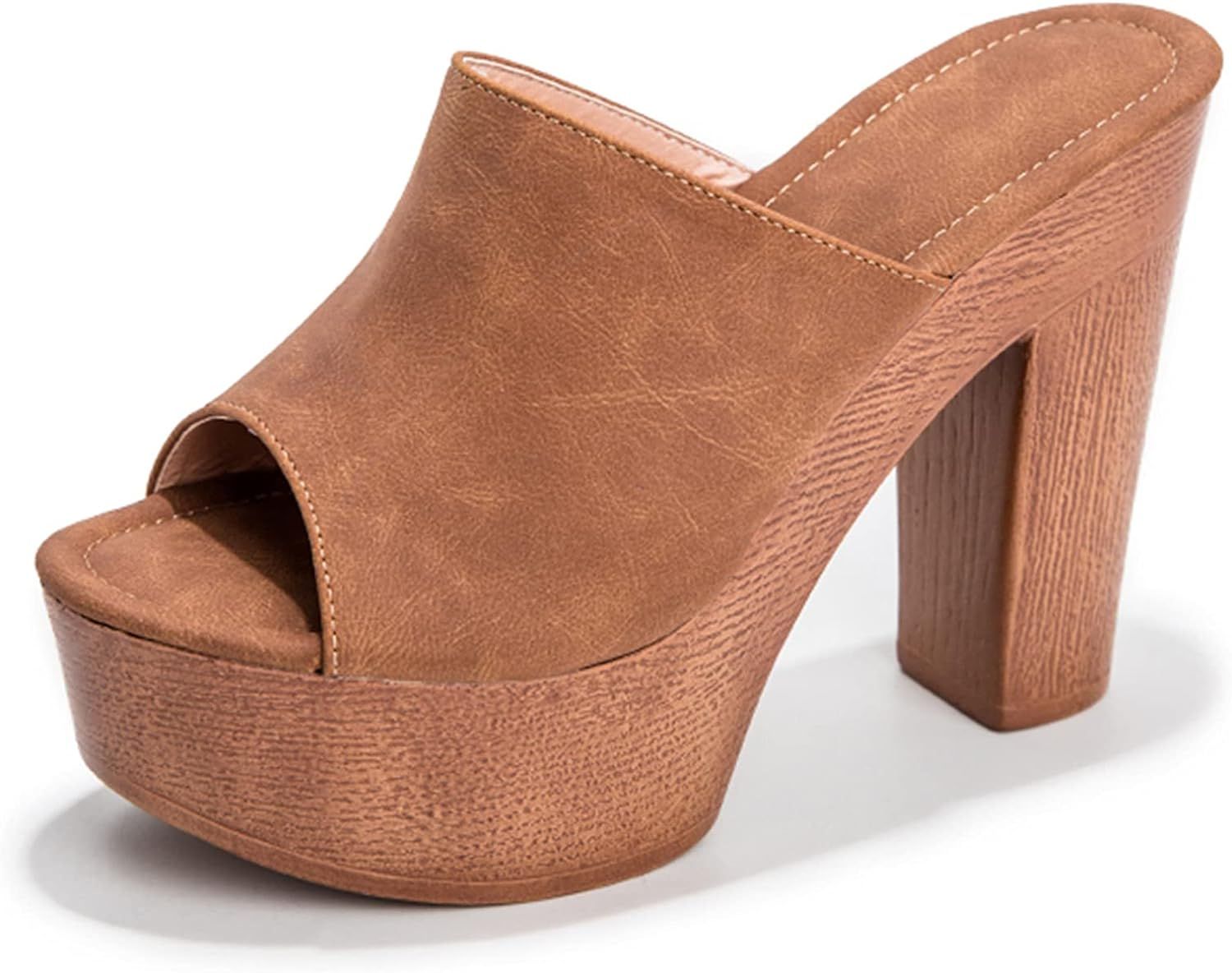 femflame Women's Summer Wedge Platform Sandals Open Toe Slip on Outdoor Slippers Chunky Heel Slid... | Amazon (US)