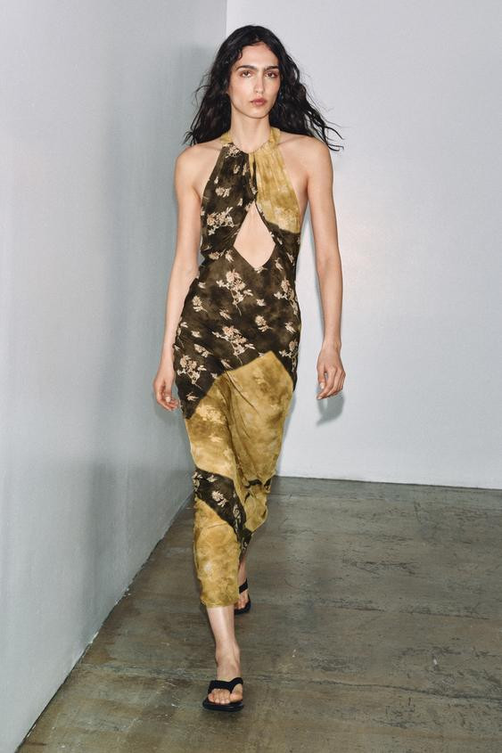 PRINTED HALTER DRESS | Zara US