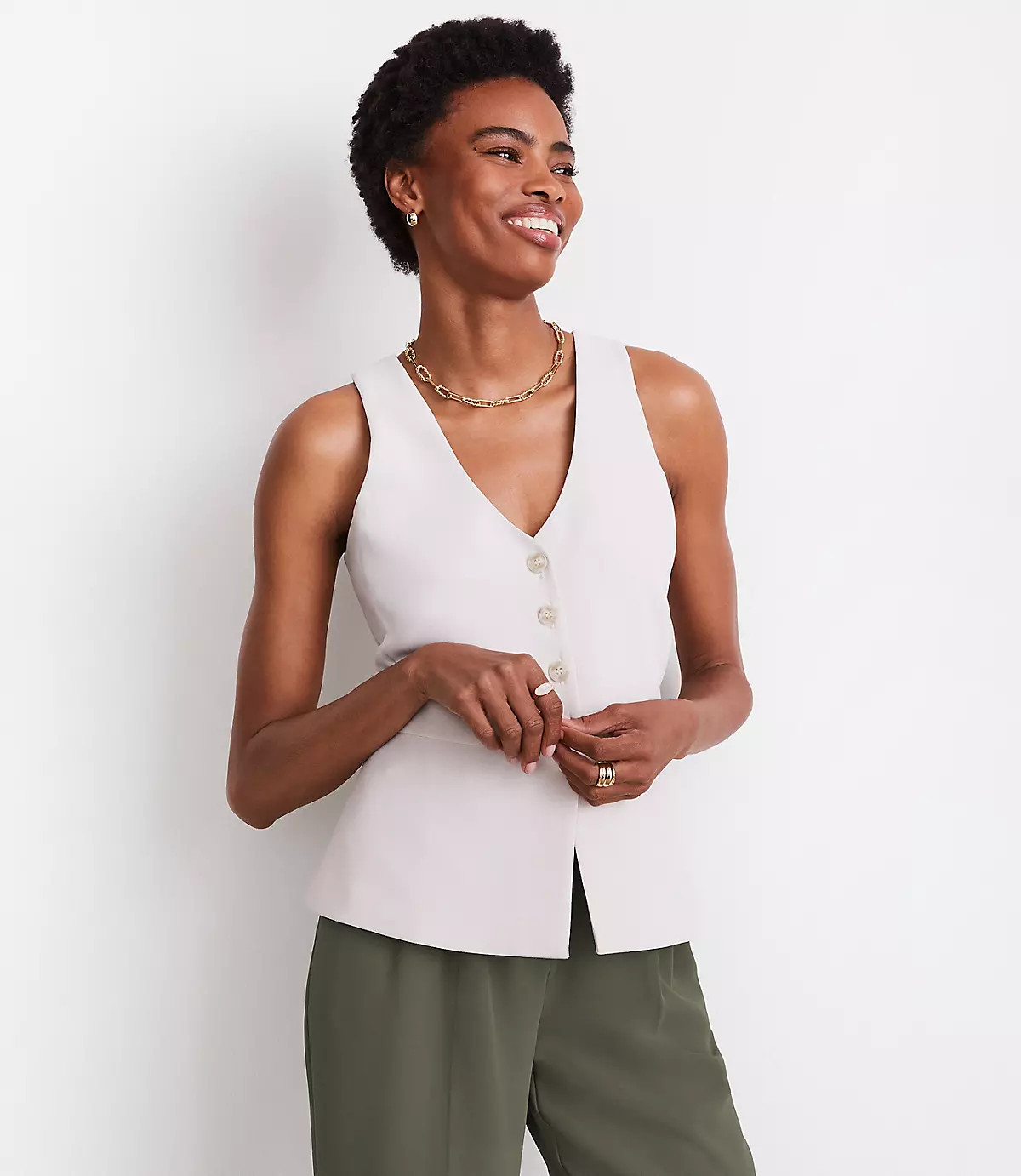 Loft Crepe Vest | LOFT