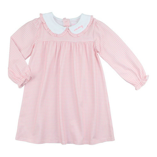 Pink Gingham Knit Dress | Cecil and Lou