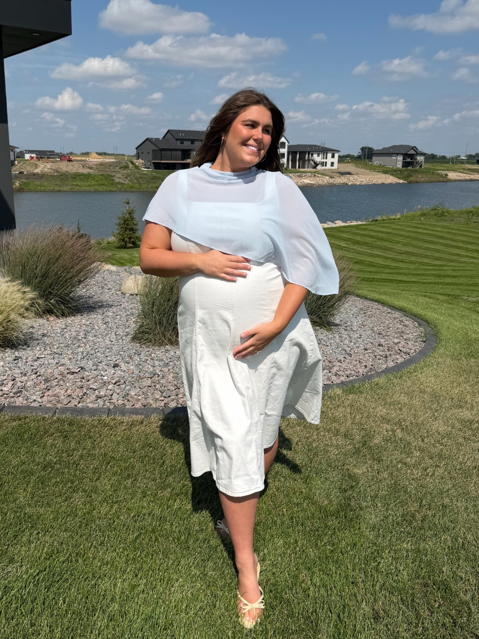 2X old navy dress. Blue shawl is apart of another dress I got! Baby shower simple outfit!

#LTKBump #LTKBaby #LTKPlusSize