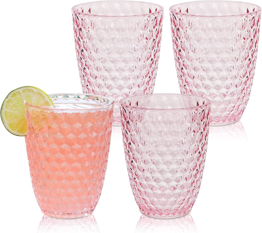BELLAFORTE Shatterproof Tritan Plastic Short Tumbler, Set of 4, 12 oz - Laguna Beach Drinking Gla... | Amazon (US)