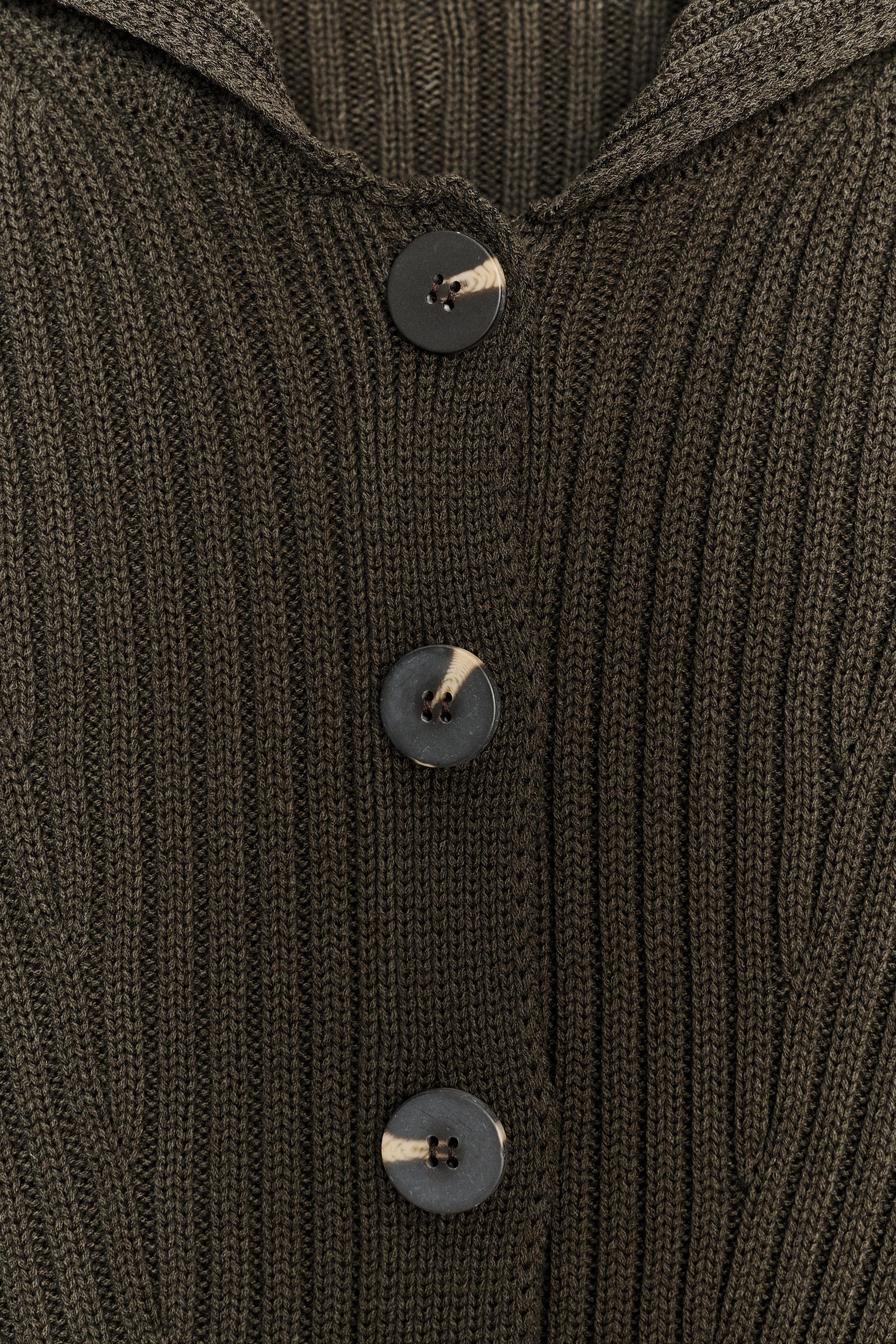 RIB KNIT CARDIGAN WITH BUTTONS | Zara US