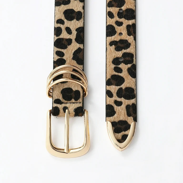 AI DEEBLUE Belts for Women with Gold Buckle Faux Leather Belts Fashion Casual Belts for Jeans | Walmart (US)