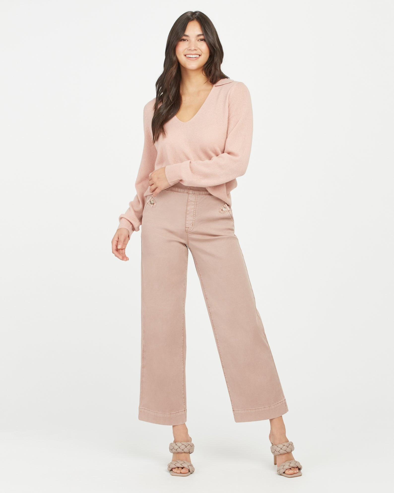 Stretch Twill Cropped Wide Leg Pant | Spanx