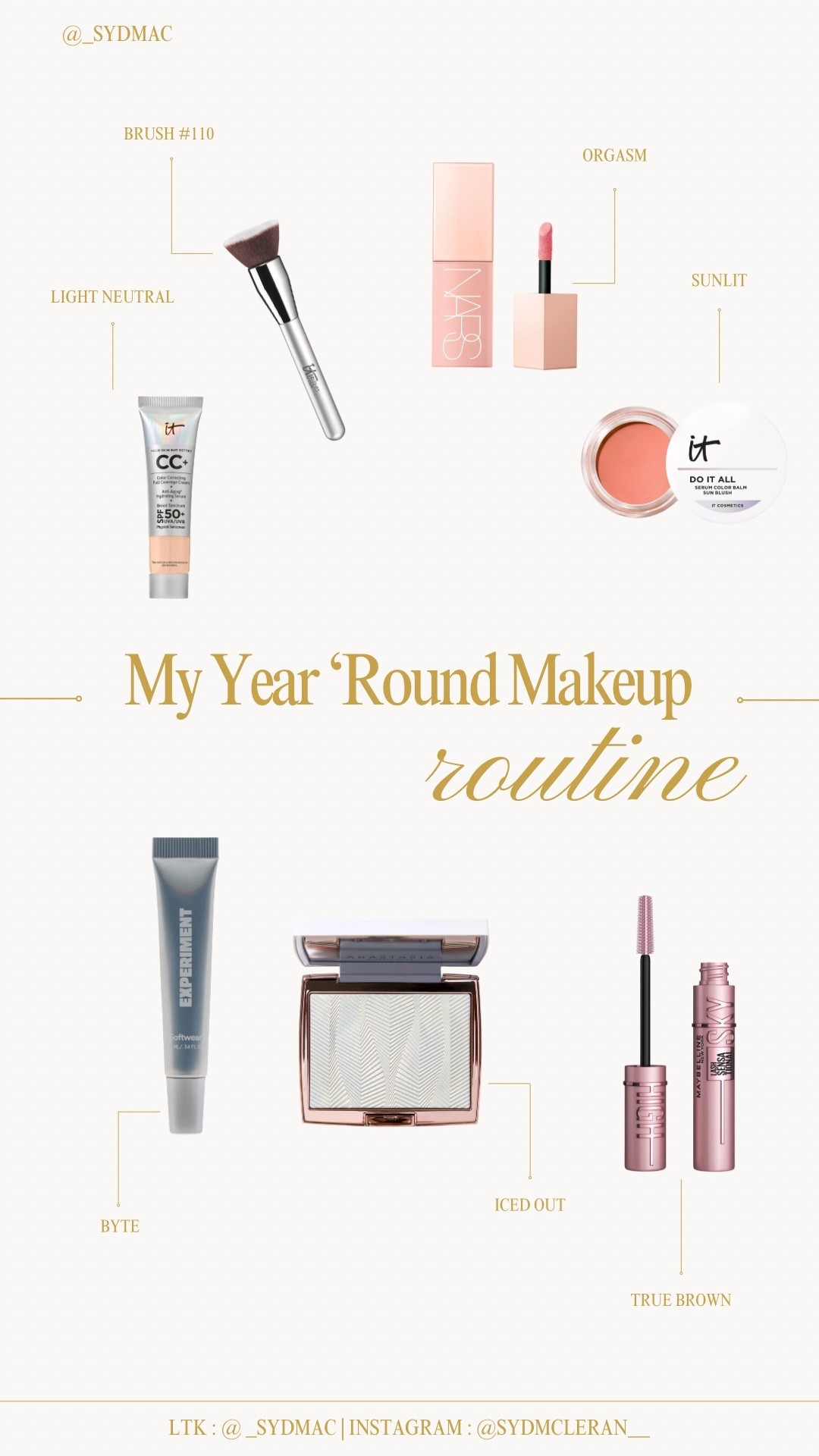 These are my GO TO makeup staples that never steer me wrong!! As a peachy/neutral leaning bright spring, I’m always on the hunt for the brightest blushes and the most peachy neutral foundation shades!! And this true brown mascara is the best one I’ve found that doesn’t rub off on my eyelids!

I’ve listed all my shades 🥰

#LTKBeauty #LTKootd #LTKgrwm