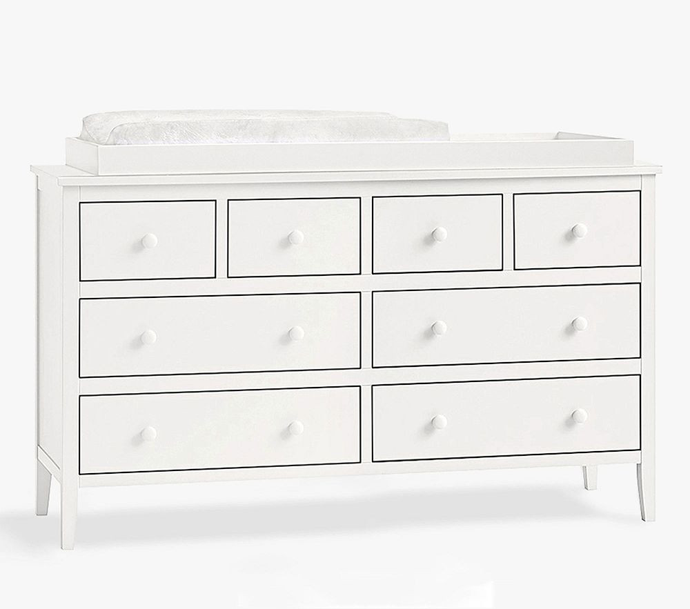 Emerson Extra Wide Nursery Dresser & Topper Set, Simply White | Pottery Barn Kids