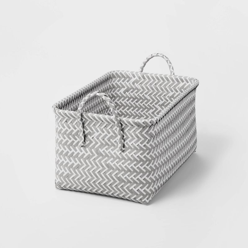 Small Woven Rectangle Storage Basket Gray - Brightroom™ | Target