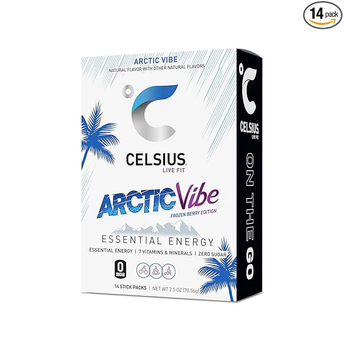 CELSIUS® On-the-Go Powder Sticks Arctic Vibe, Essential Energy 2.6 Oz (14 Sticks per Pack) | Amazon (US)
