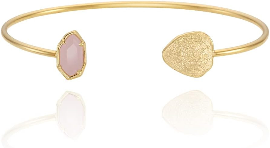 OZEL Cuff Bracelets for Women 18K Real Gold Plated Cuff Bracelet Colorful Crystal Gold Cuff Brace... | Amazon (US)
