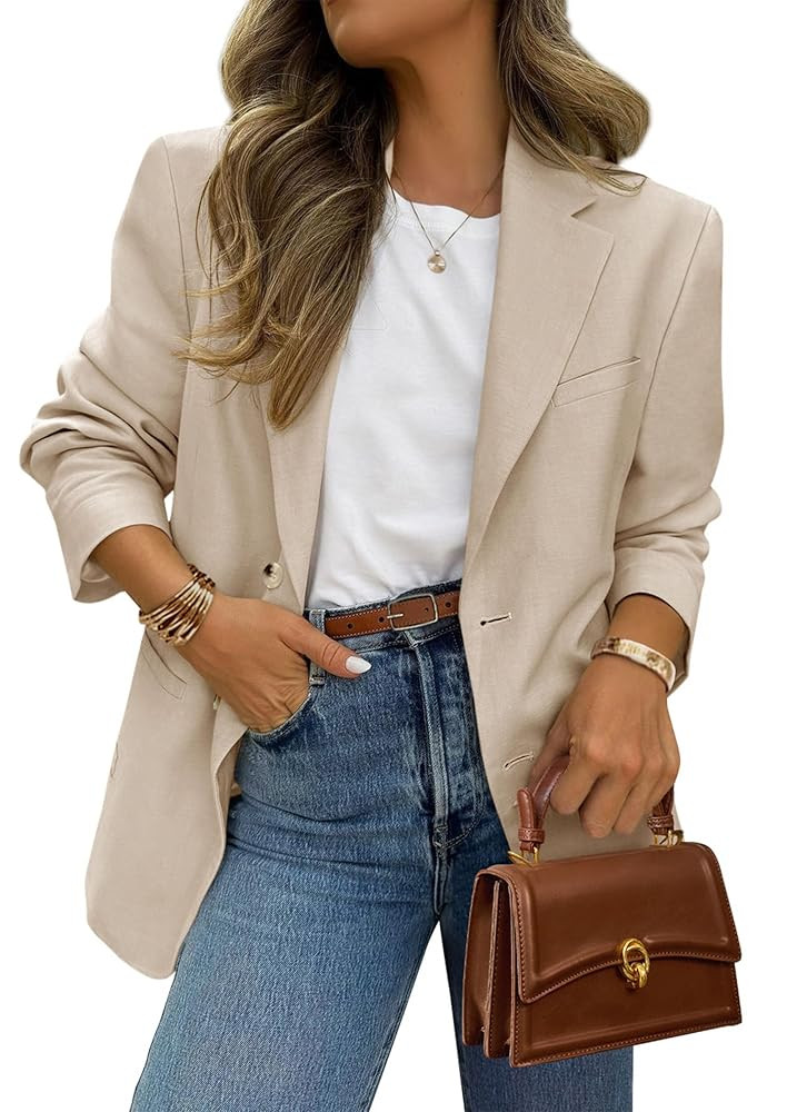 PRETTYGARDEN 2025 Blazers for Women Business Casual Long Sleeve Lapel Open Front Suit Jacket Work... | Amazon (US)