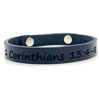 Personalized Leather Bible Verse Bracelet Engraved Unisex Cuff | Etsy (US)