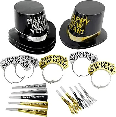 4E's Novelty NYE Party Supplies 2025 for 10 guests: 20 PCS sets with 5 Hats, 5 Tiaras, and 10 Noi... | Walmart (US)