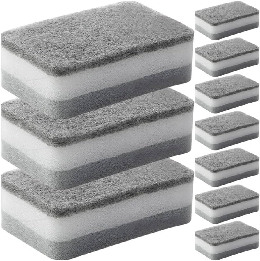 CALLARON 10Pcs Dish Cleaning Sponge Durable Scrub Scouring Sponge Water Absorbing Kitchen Cleanin... | Amazon (US)