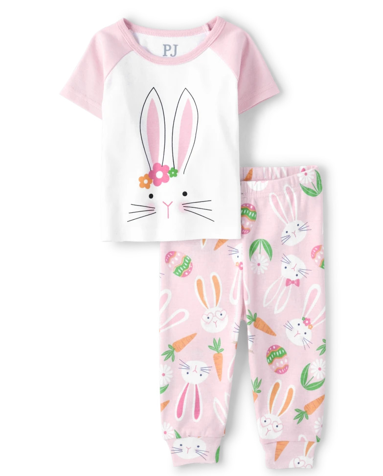 Baby And Toddler Girls Matching Family Easter Bunny Snug Fit Cotton Pajamas - cameo | The Children's Place