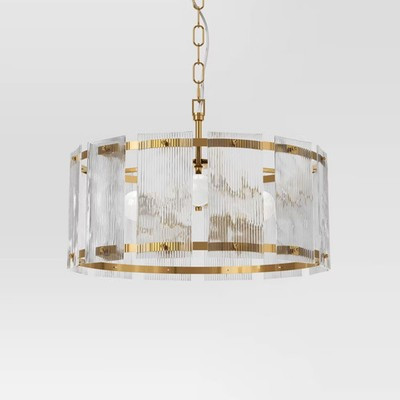Glam Glass Ceiling Chandelier Brass - Threshold | eBay US
