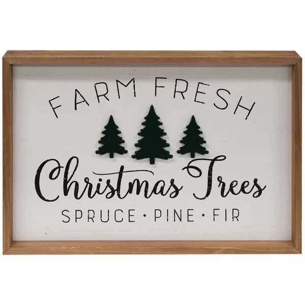 Farm Fresh Trees Framed Wall Sign | Wayfair North America