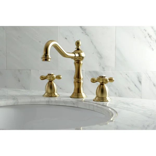 Heritage Big Cross Handle Widespread Bathroom Faucet with Drain Assembly | Wayfair North America