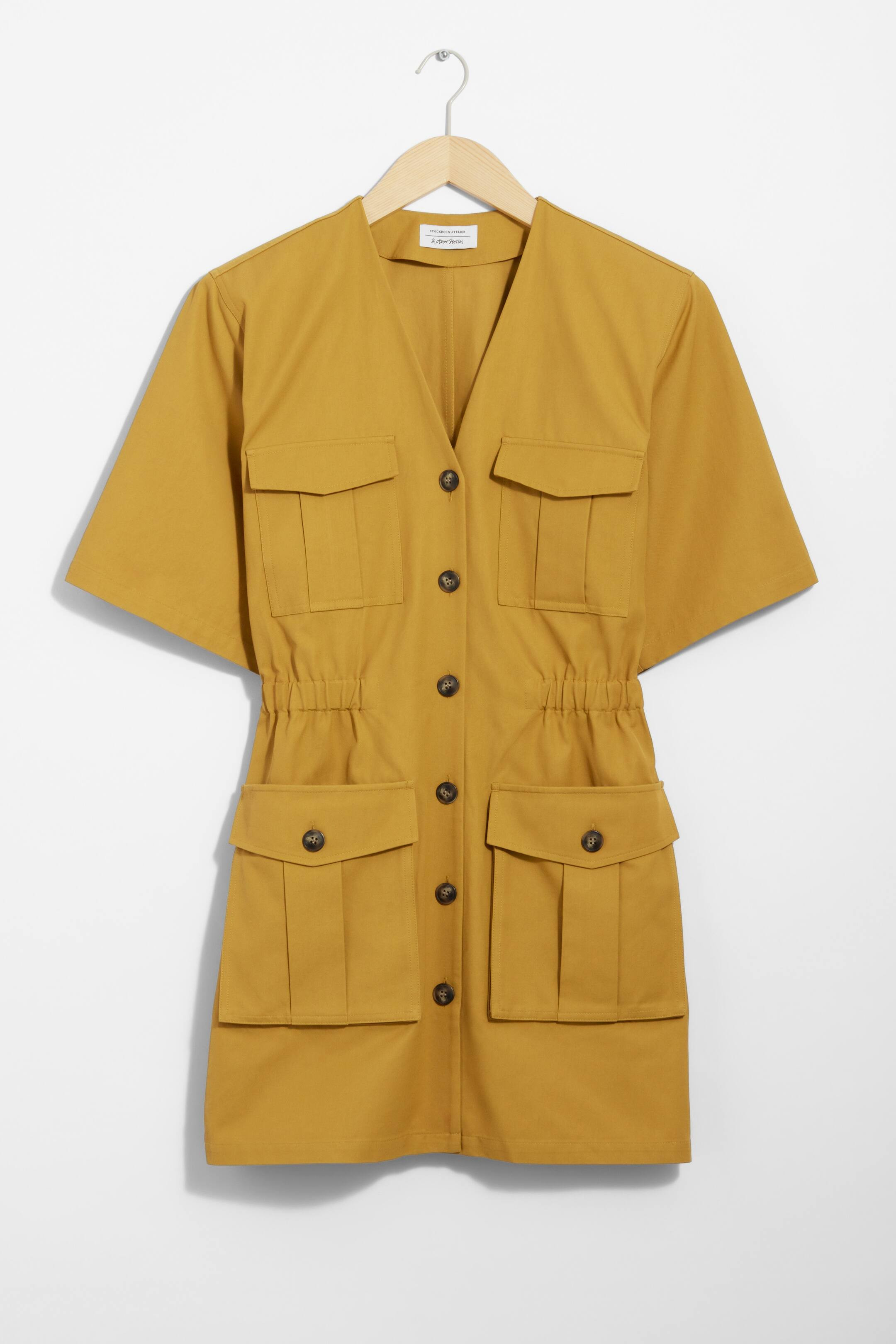 Kurzärmliges Utility-Minikleid - Mustard - Ladies | H&M AT | H&M (DE, AT, CH, NL, FI)