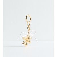 Gold Faux Pearl Bow And Flower Bag Charm New Look | New Look (UK)