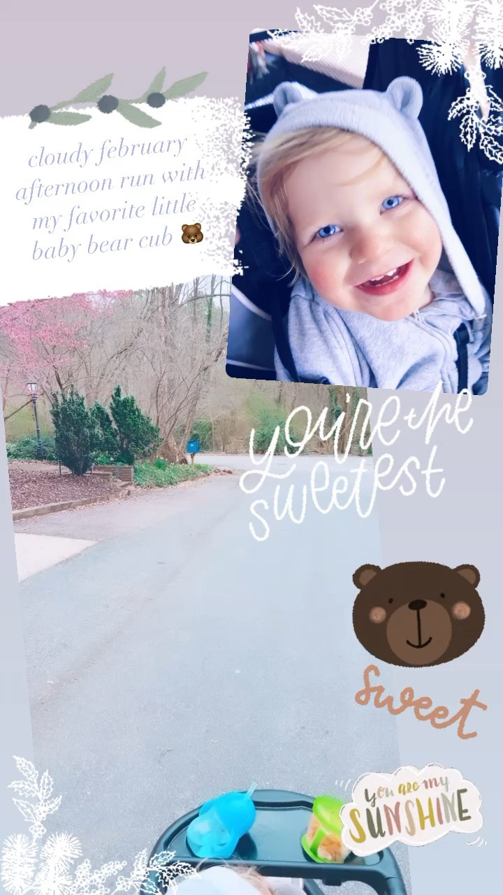 cloudy february afternoon run with my favorite little baby bear cub 🐻 

#LTKfit #LTKfamily #LTKbaby