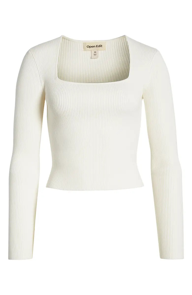 Luxe Sculpt Square Neck Long Sleeve Top | Nordstrom