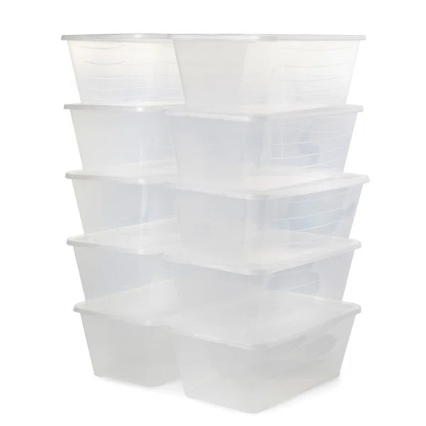 Life Story 5.7L Shoe and Closet Storage Box Stacking Containers, Clear (Set of 10) | Wayfair North America