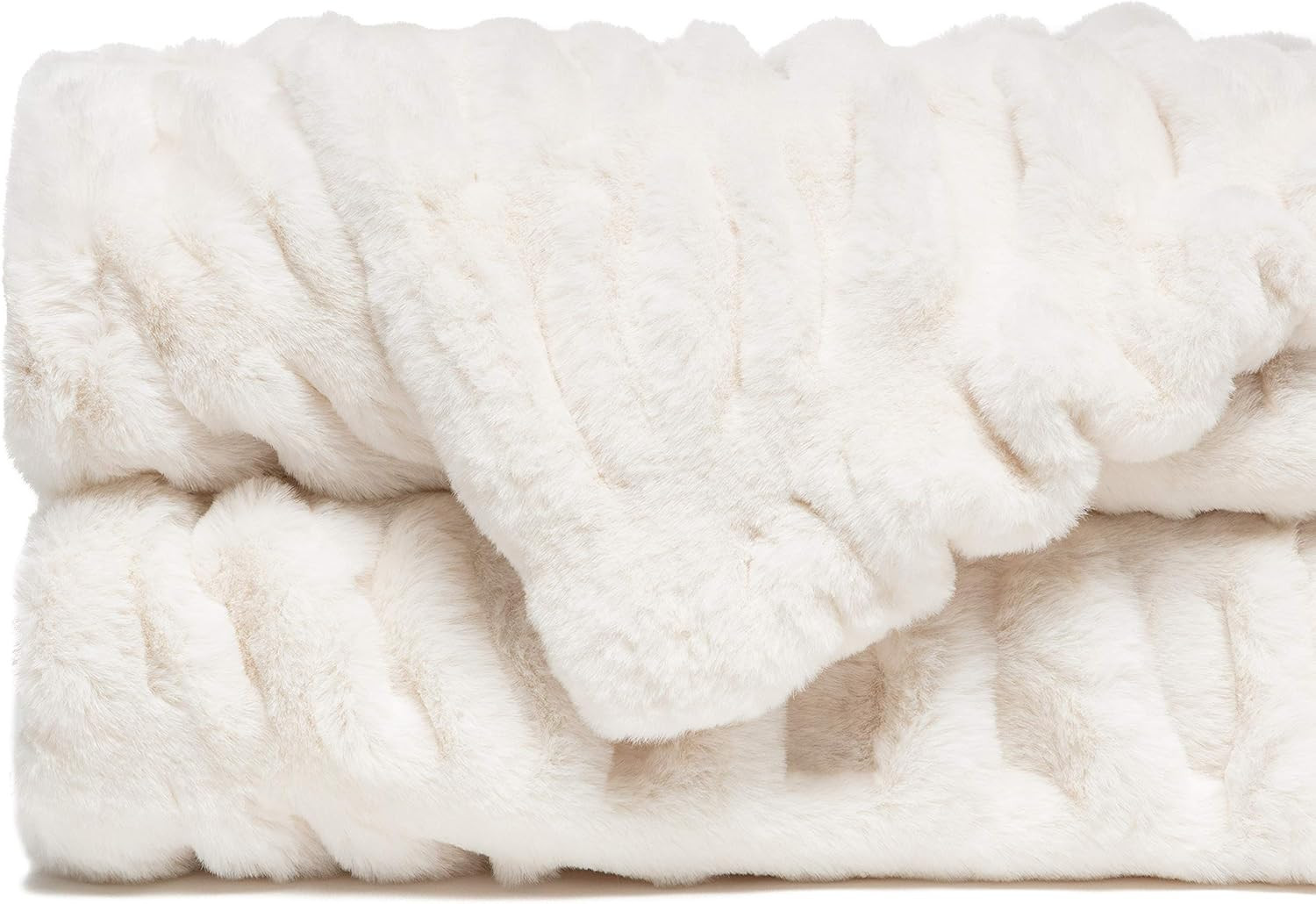 Chanasya Ruched Luxurious Soft Faux Fur Throw Blanket - Fuzzy Plush and Elegant with Reversible M... | Amazon (US)