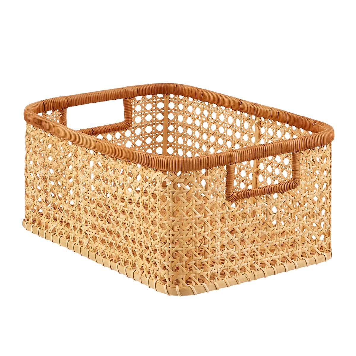 Large Albany Cane Rattan Bin | The Container Store