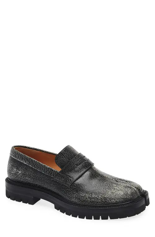 Maison Margiela Tabi County Loafer in Black/white at Nordstrom, Size 44 | Nordstrom
