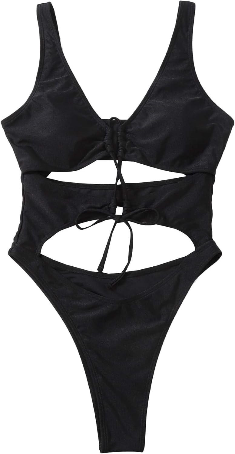 SOLY HUX Women's Deep V Plunge Monokini One Piece Swimsuits Sexy Bathing Suits | Amazon (US)