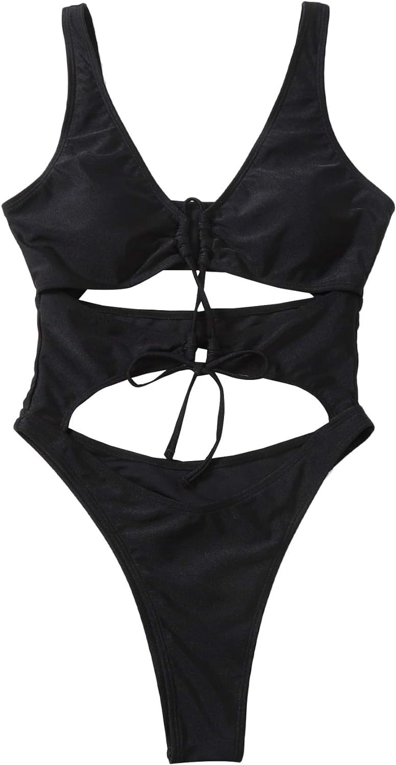 SOLY HUX Women's Deep V Plunge Monokini One Piece Swimsuits Sexy Bathing Suits | Amazon (US)