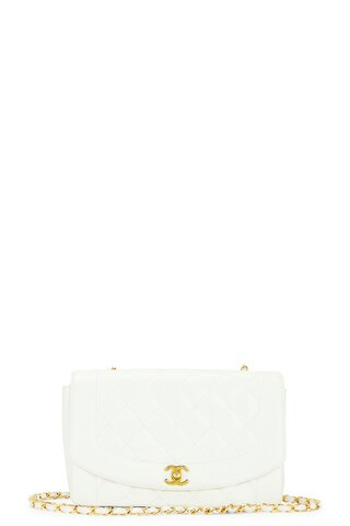 Chanel Caviar Diana Flap Bag in White | FWRD 