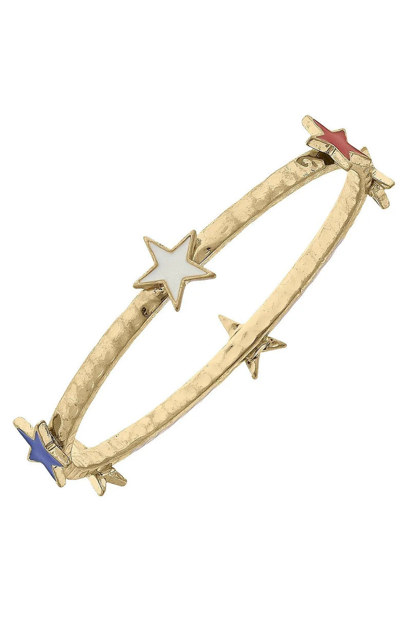 Americana Enamel Stars Bangle in Red, White & Blue | CANVAS