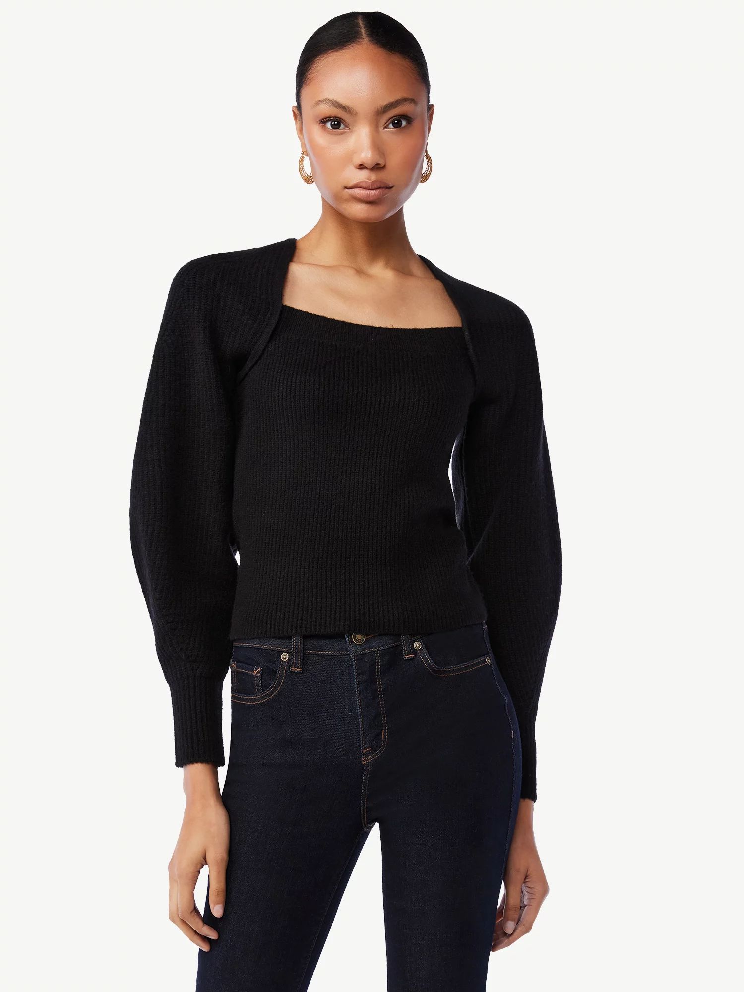 Scoop Women's Square Neck Sweater | Walmart (US)