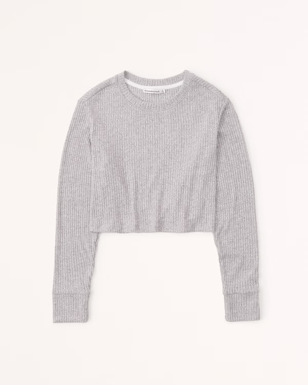Long-Sleeve Cozy Rib Crew Top | Abercrombie & Fitch (US)