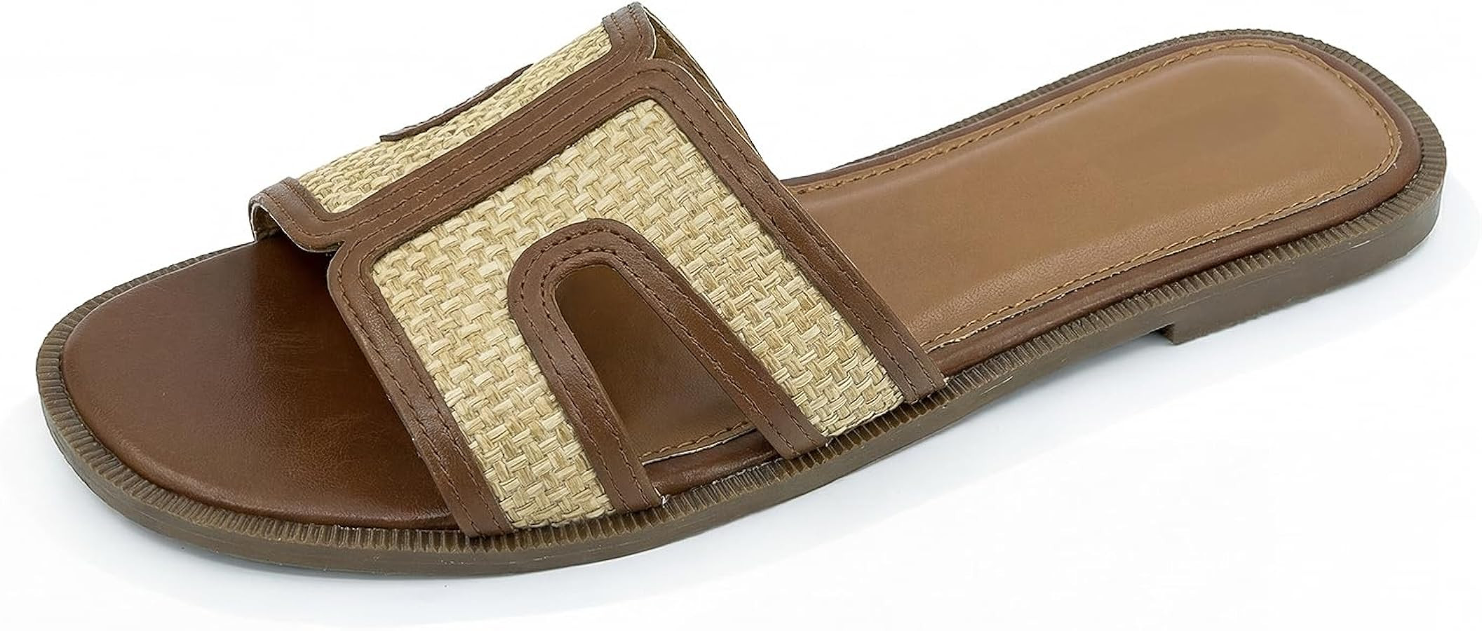 ISZPLUSH Women's Slide Sandals Elegant Microfiber Flat Sandals Comfortable Open Toe Slip-on Shoes... | Amazon (US)
