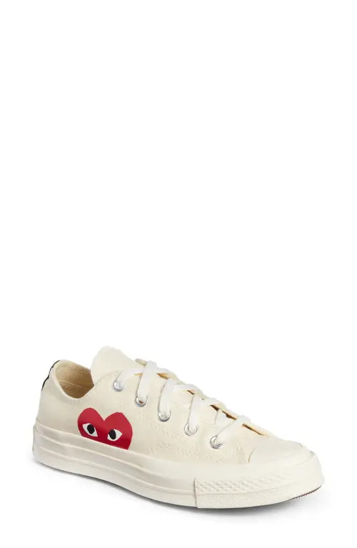 Comme des Garçons PLAY x Converse Chuck Taylor® Hidden Heart Low Top Sneaker in Beige at Nordstrom,  | Nordstrom