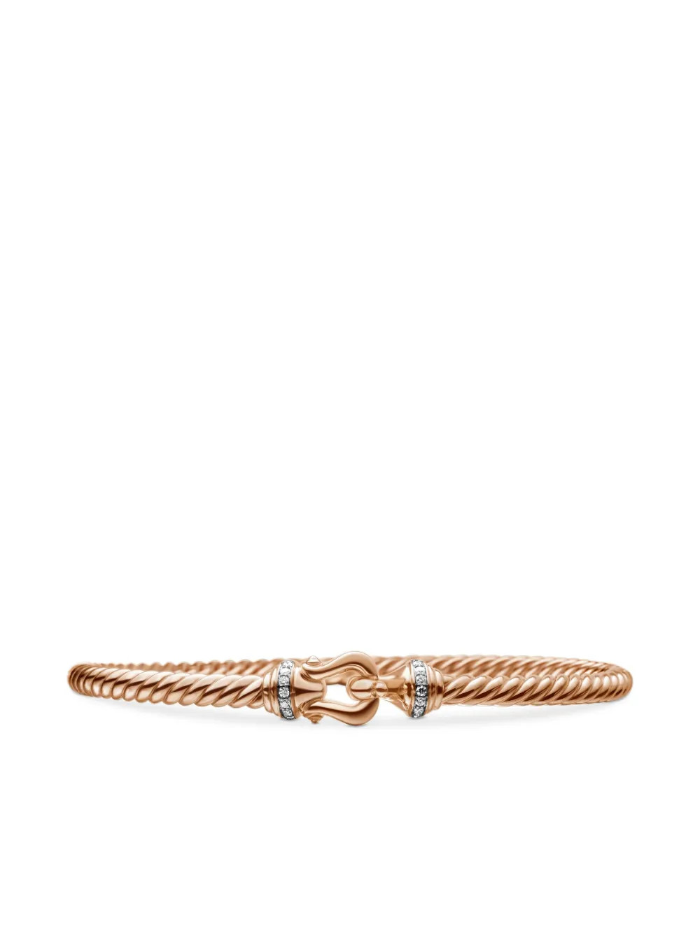 David Yurman 18kt rose gold Buckle Cablespira diamond bracelet (3.5mm) - Pink | Farfetch Global